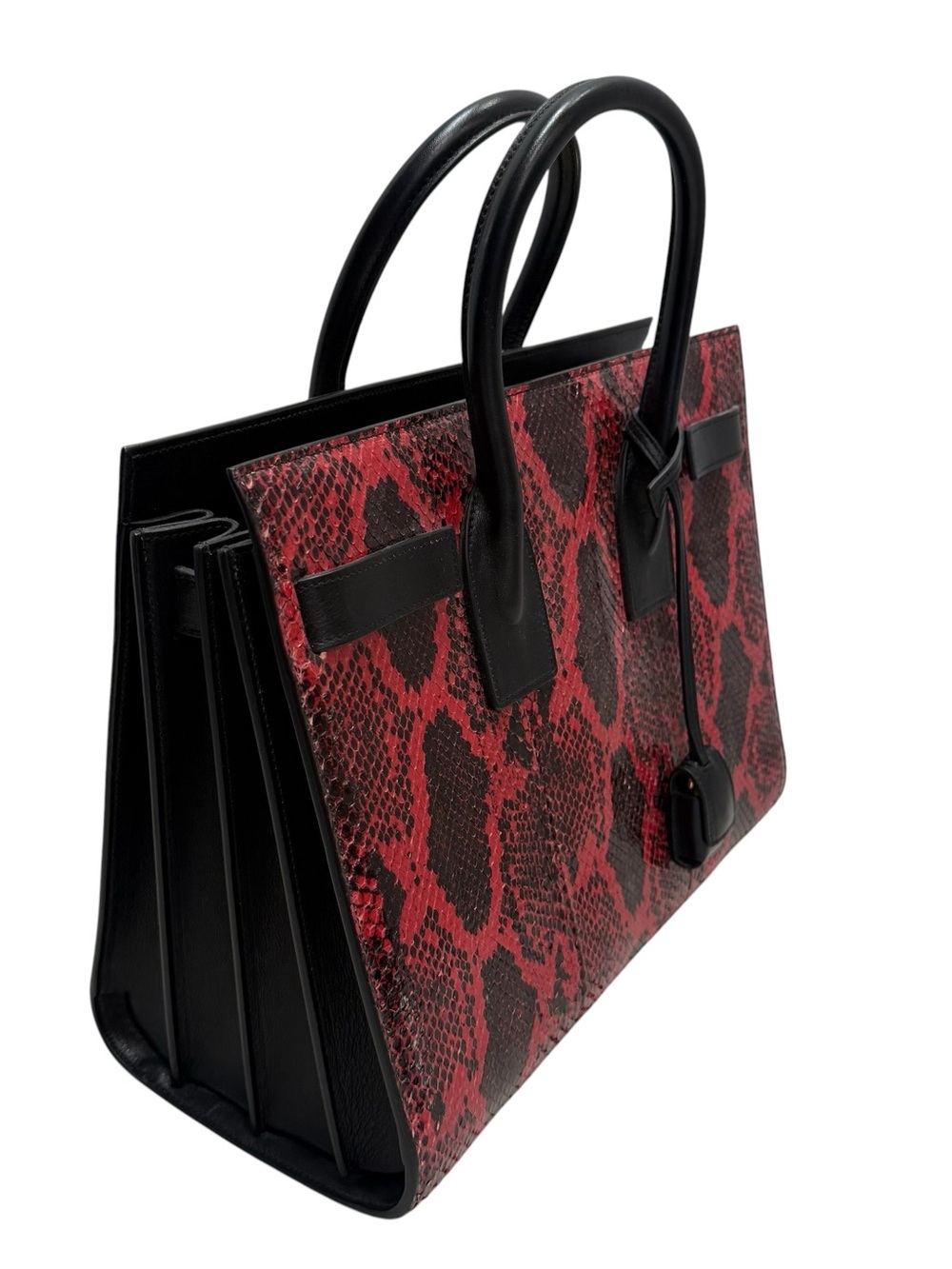 Saint Laurent YSL Sac Dejour Red Python Satchel 355153 LECJ1 - Picture 8 of 16